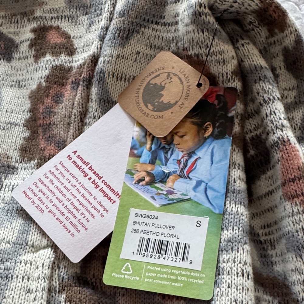 Bhutan Pullover Women's Jacket - Cream and Brown